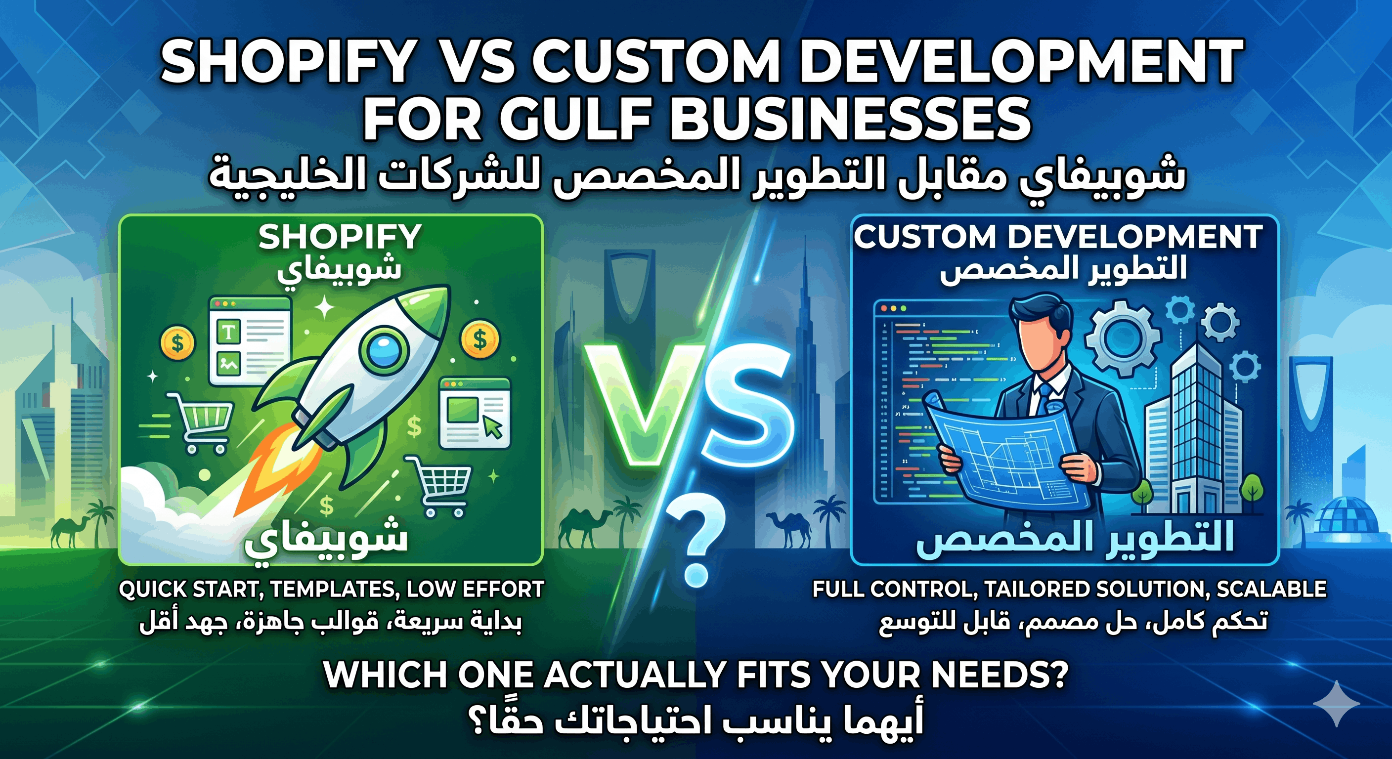 Shopify vs Custom Development for Gulf Businesses: Which One Actually Fits Your Needs?