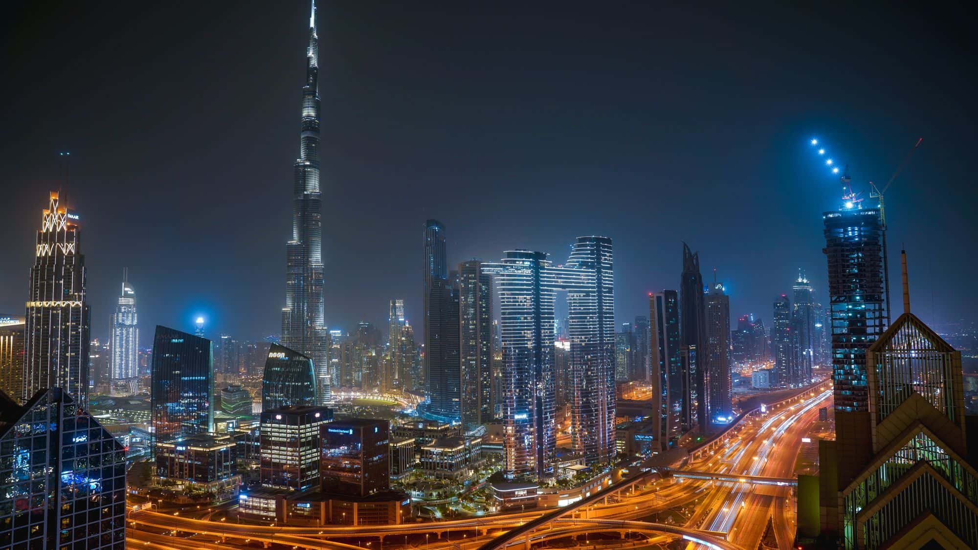 Dubai skyline at night representing the UAE ecommerce market