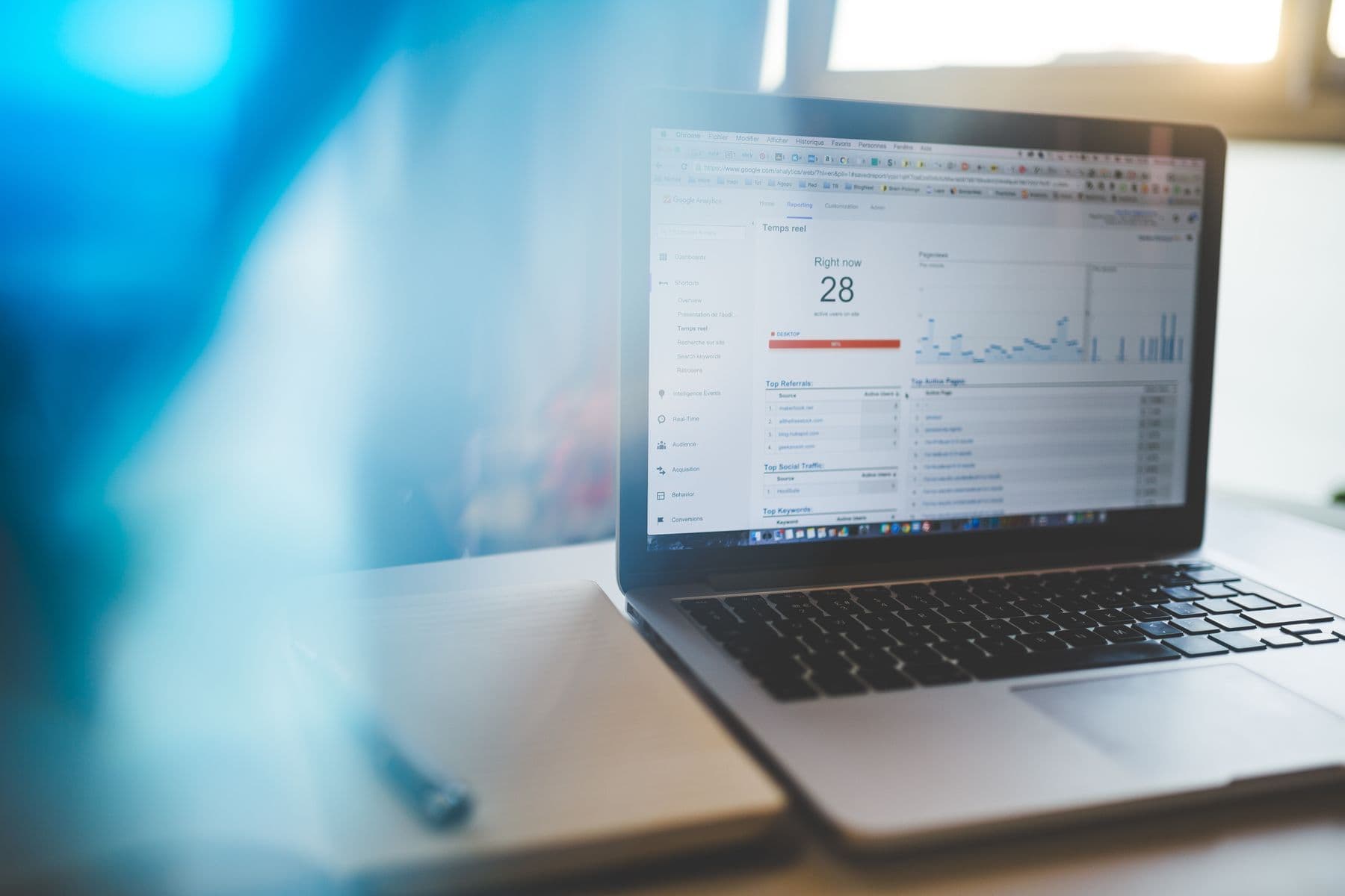 Analytics dashboard on a laptop for reviewing cloud service costs