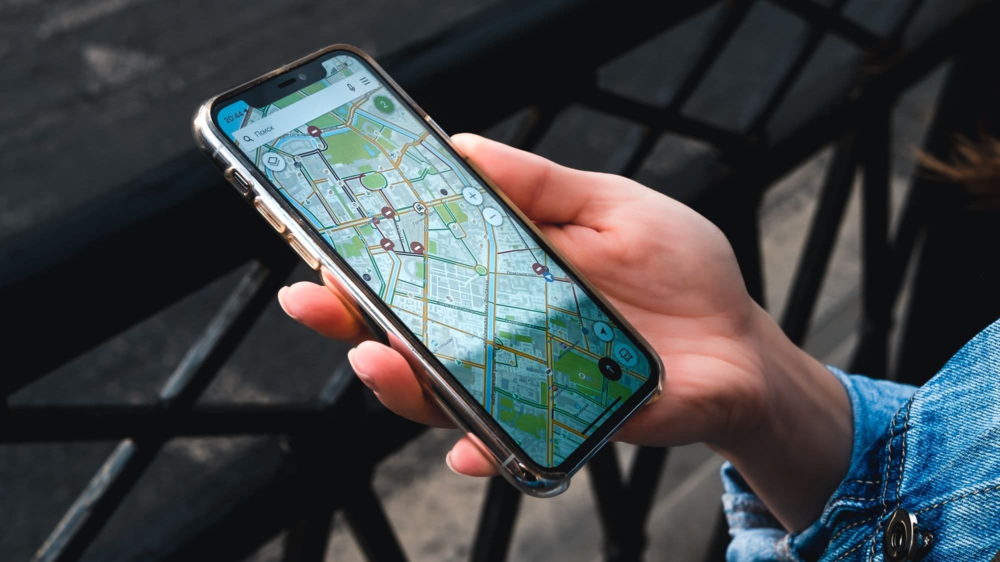 A smartphone map showing how customers locate a nearby business